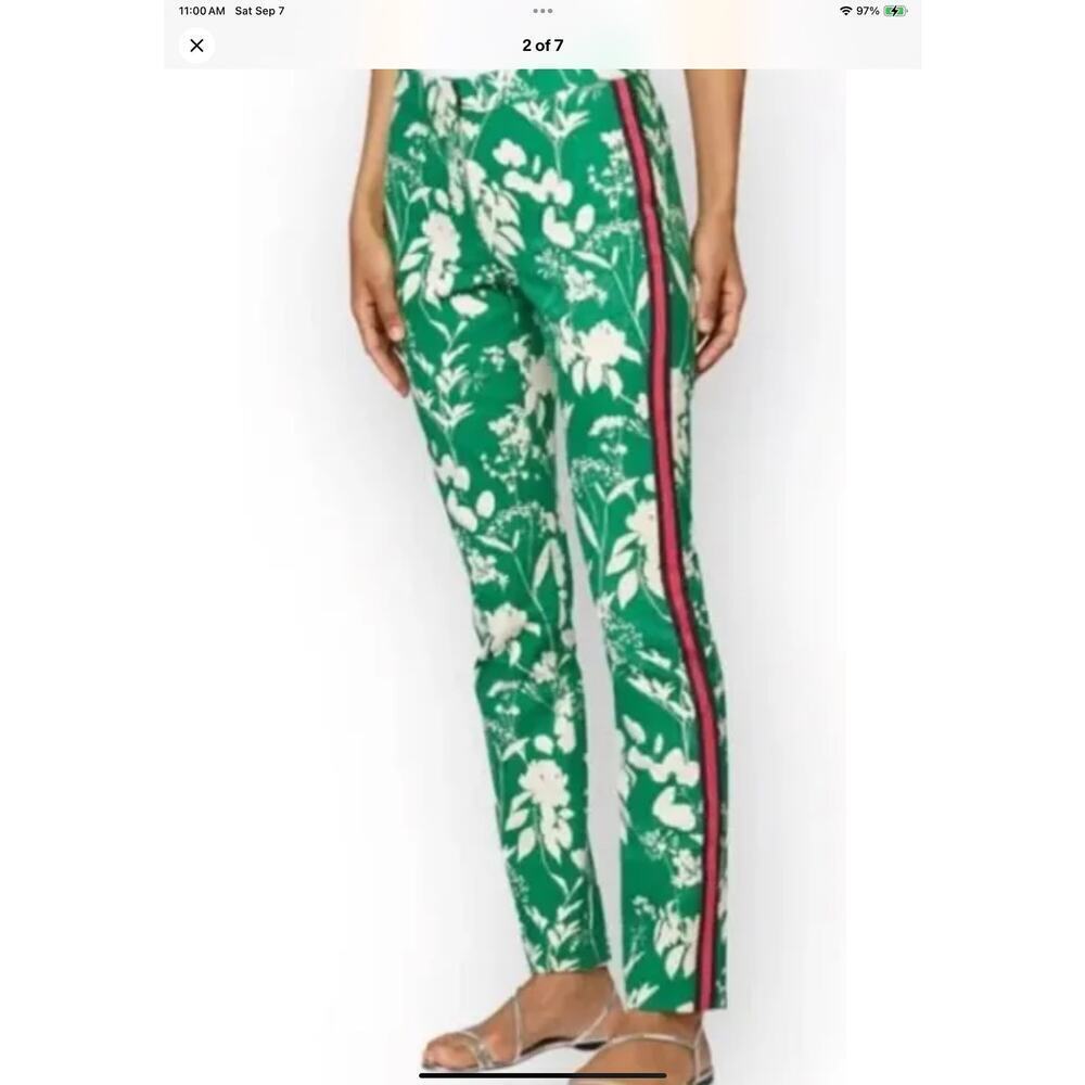 Carlisle Collection Green Jungle Print Canvas Pants Sz 12